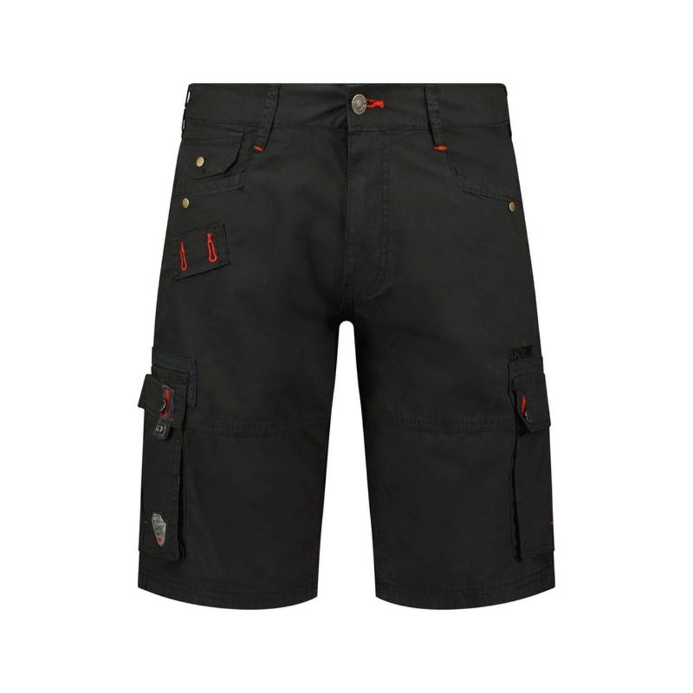 Geographical Norway Cotton Shorts with Zip Fastening and Multiple Pockets